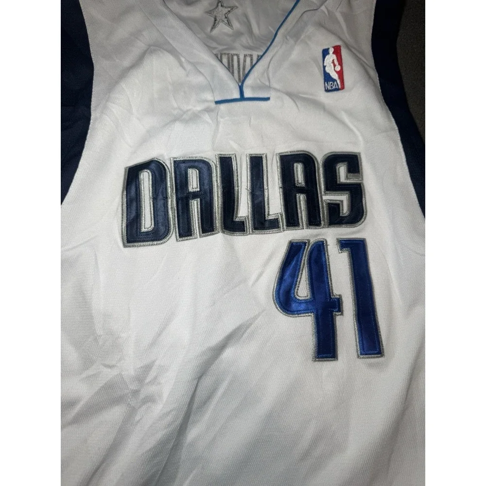Adidas Dallas Mavericks Dirk Nowitzki #41 Jersey Size 52 NBA White